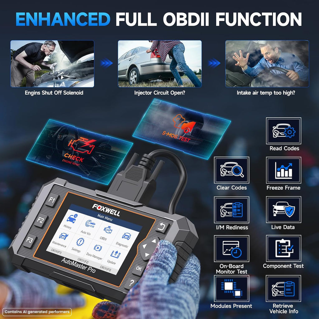 Upgrade of NT604, 2026 FOXWELL NT614 Elite OBD2 Scanner with 5 Resets (ABS Bleeding, EPB, Oil, SAS, Throttle), 4 Systems Code Reader, WiFi Update, AutoVIN, Live Data Car Scanner for DIY Mechanics