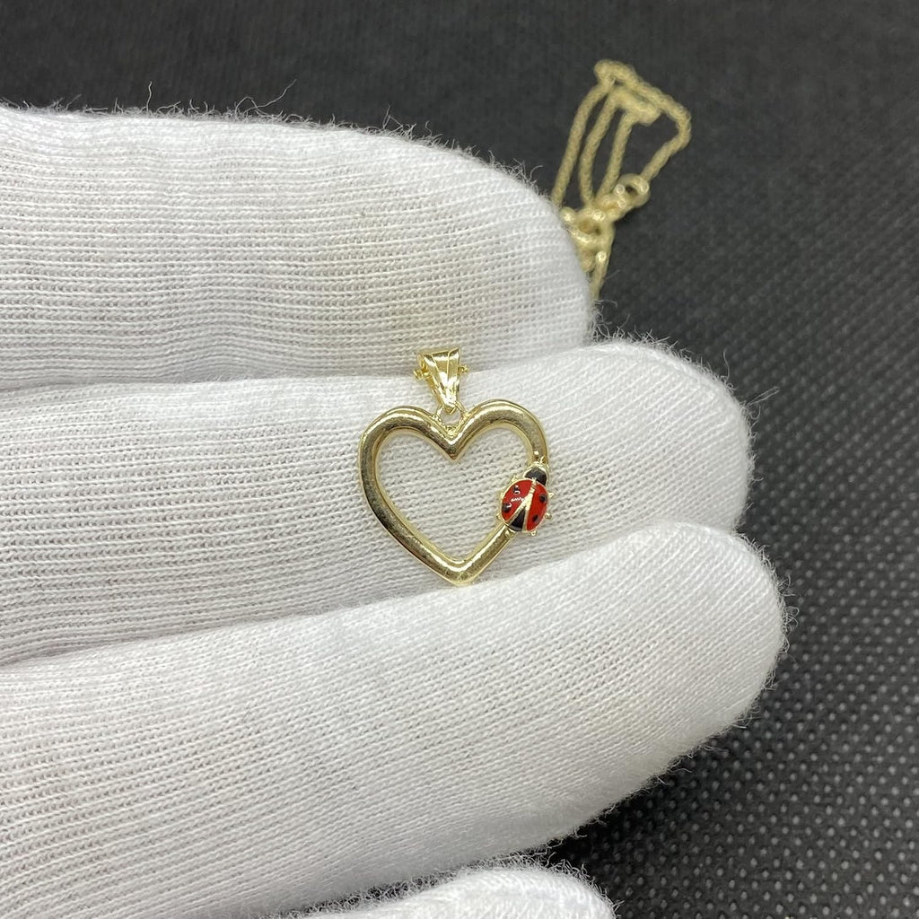 14K Real Solid Gold Heart Necklace for Women, Open Heart Dainty Charm Pendant, Christmas Birthday Gift for her mom girls, Handmade Jewelry