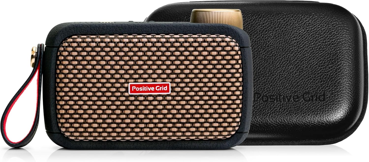 Positive Grid Spark GO + Carry Case Bundle – 5W Ultra-Portable Smart Guitar Amp & Bluetooth Speaker with Smart App for Electric Guitar, Acoustic or Bass