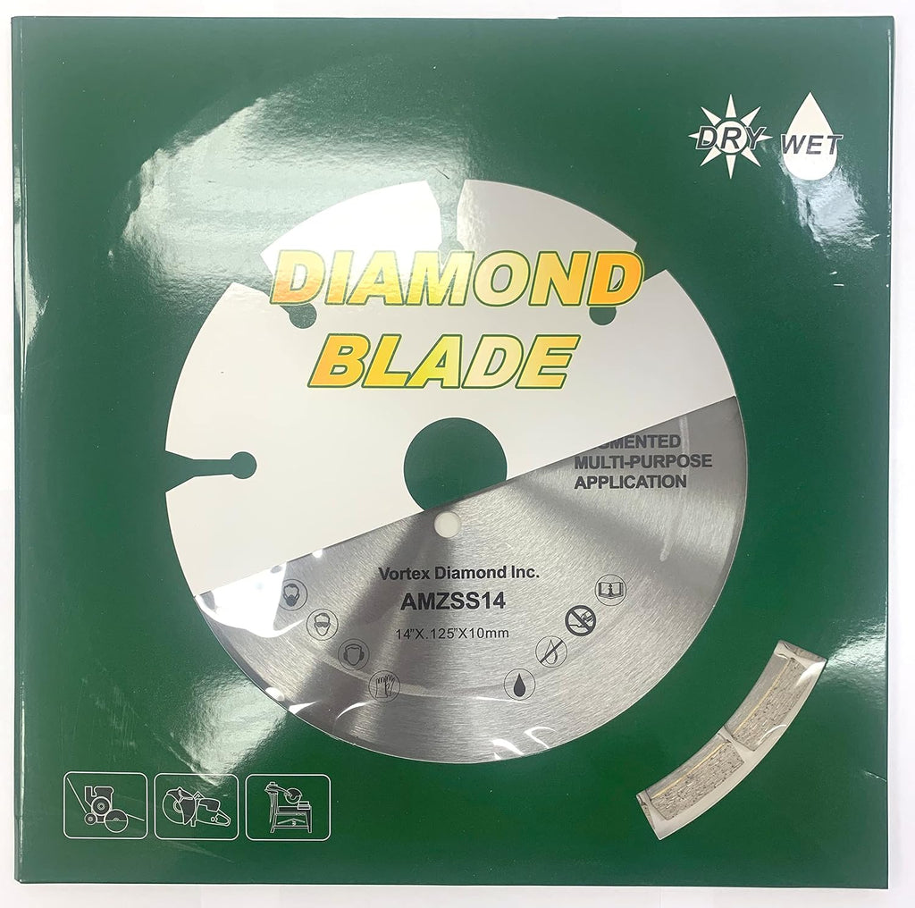 (5 Pack) VTXMax VSS 14 Inch Dry or Wet Cutting General Purpose Power Saw Segmented Diamond Blades for Concrete Stone Brick Masonry (14' (5 pcs))