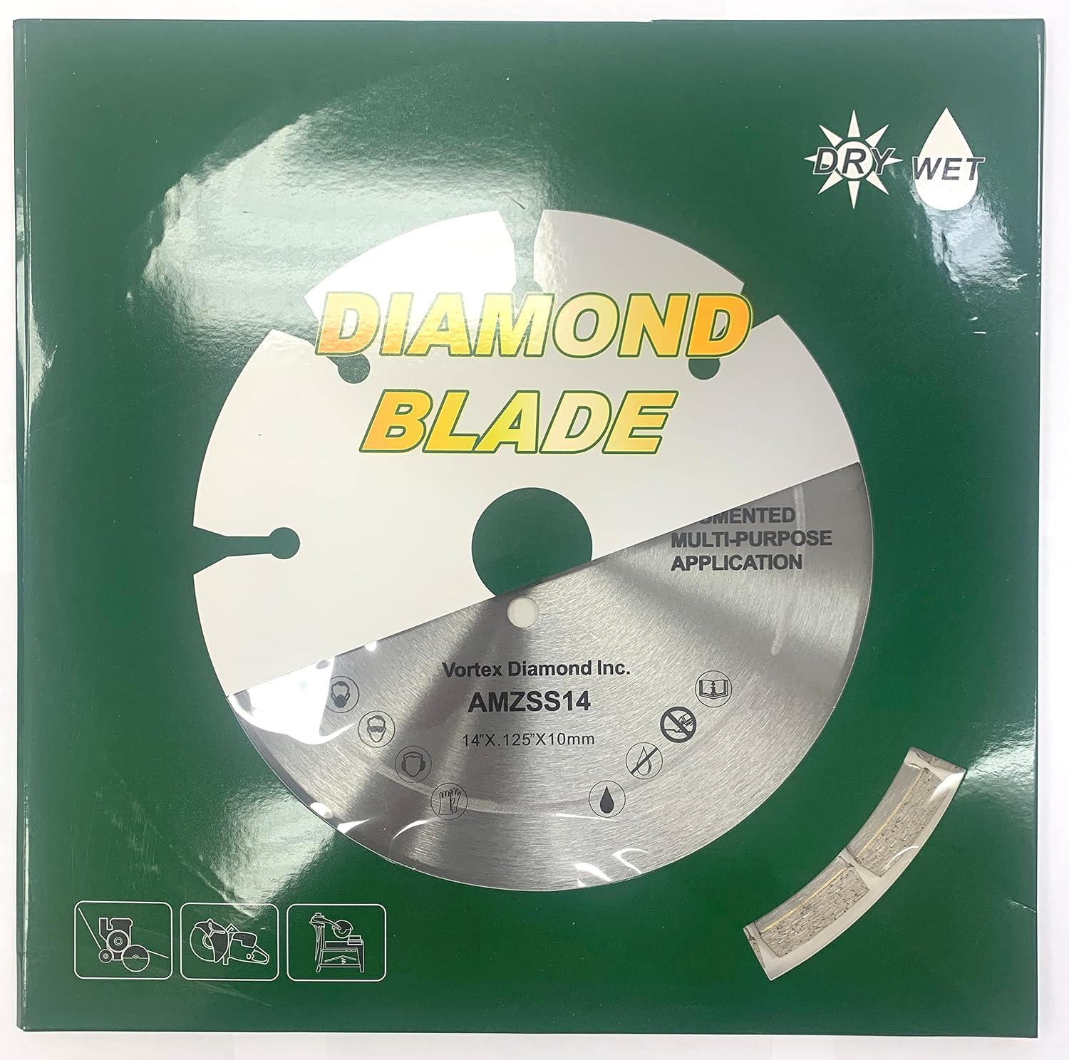 (10 Pack) VTXMax VSS 14 Inch Dry or Wet Cutting General Purpose Power Saw Segmented Diamond Blades for Concrete Stone Brick Masonry (14' (10 pcs))