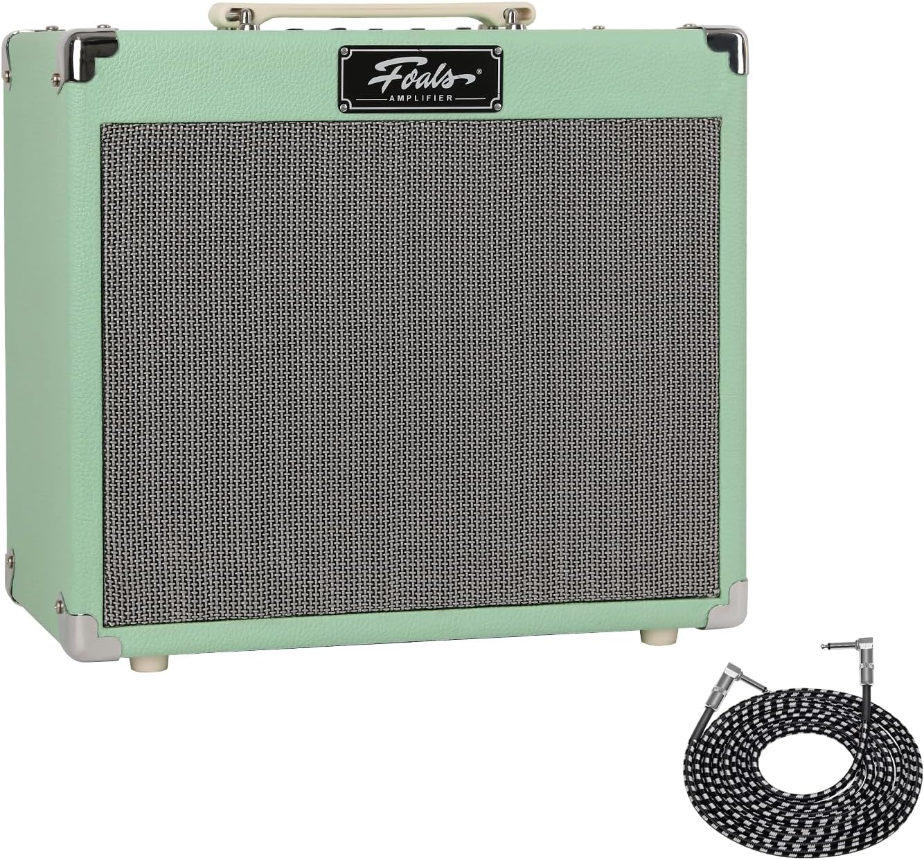 FOALS Electric Guitar Amp 20W (30W Peak), Dual-Channel Clean/Drive Combo Amplifier with Bluetooth, 8-Inch Speaker, 3 Band EQ, Headphone Output & AUX Input for Home Practice(Green)
