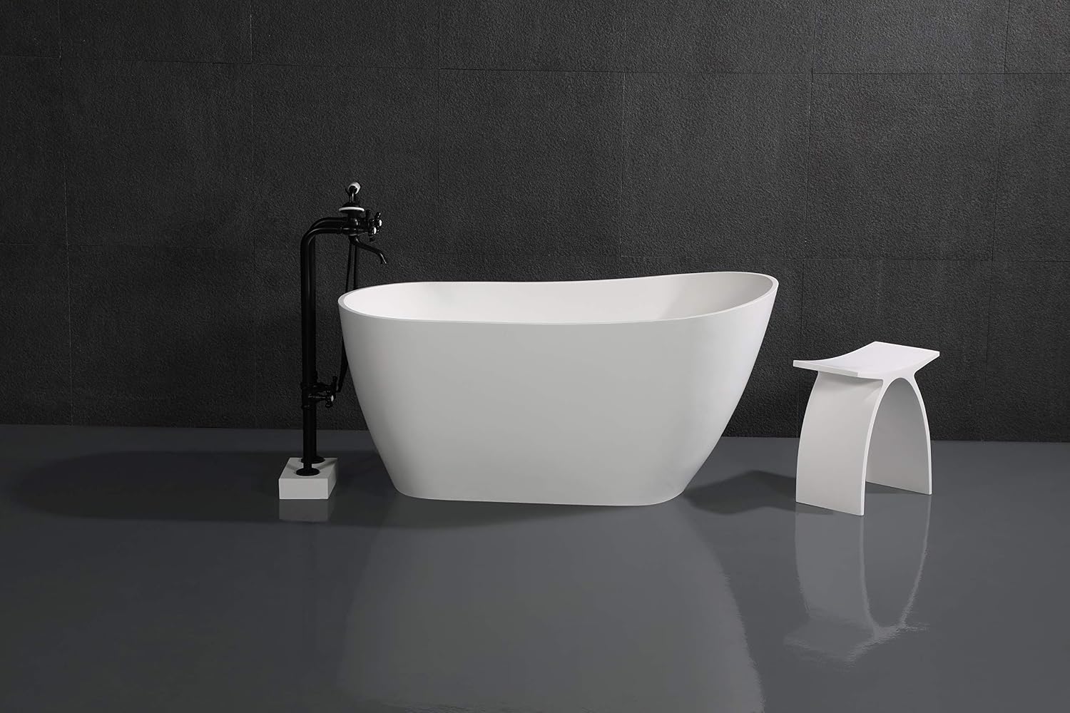Kingston Brass CCK266K0 Kingston Freestanding Tub Faucet with Supply Line and Stop Valve, Matte Black