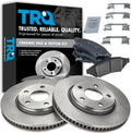 TRQ Front Brake Pad and Rotor Set Ceramic Vented Rotors Compatible with 2004 Pontiac Grand Prix