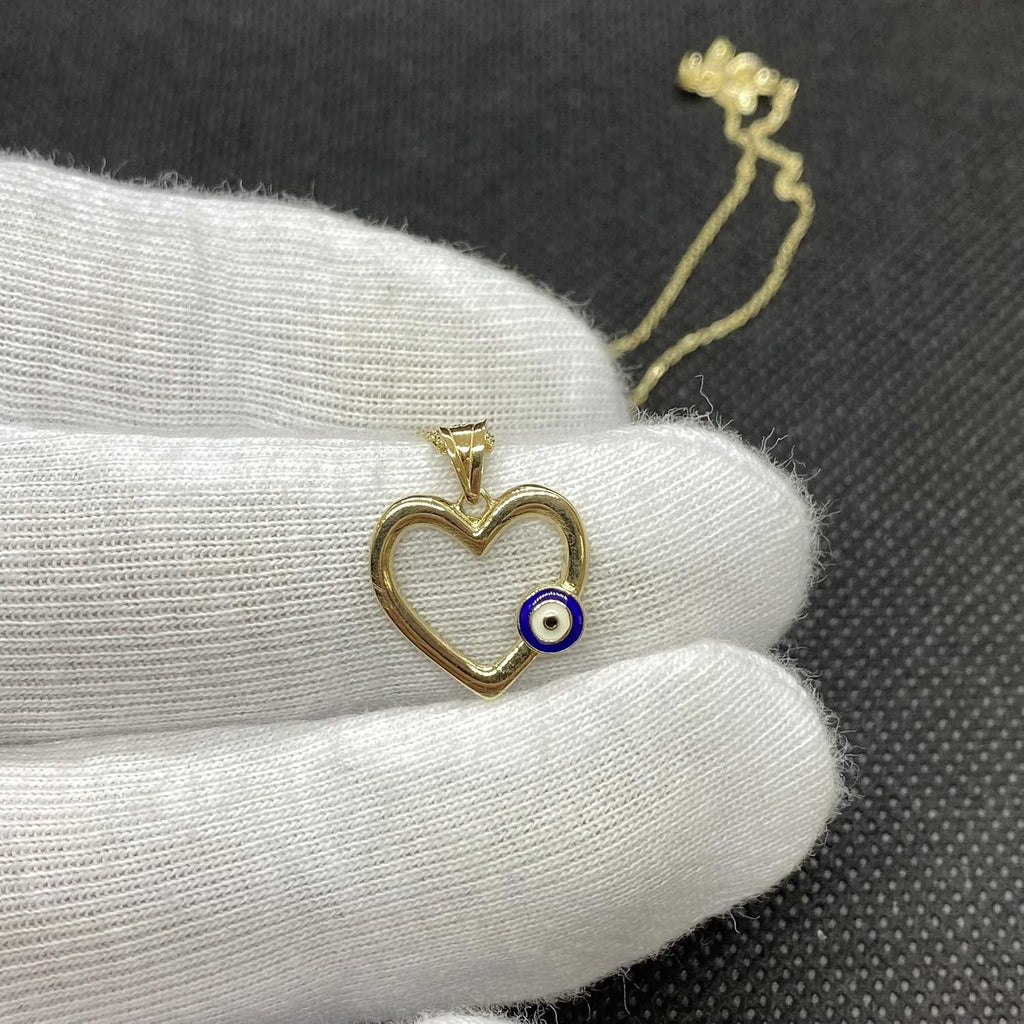 14K Real Solid Gold Heart Necklace for Women, Open Heart Dainty Charm Pendant, Christmas Birthday Gift for her mom girls, Handmade Jewelry