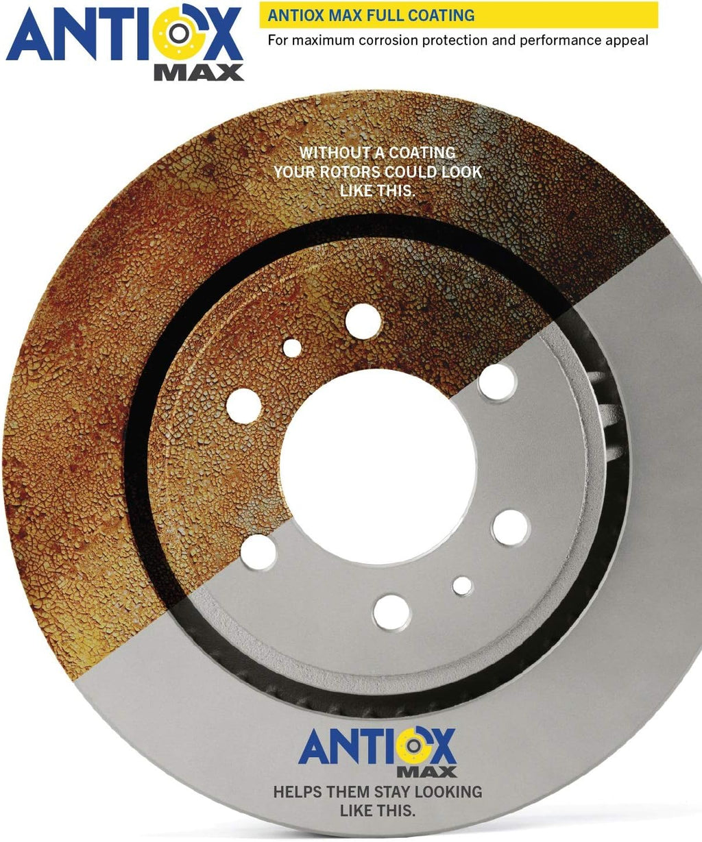 Goodyear Brakes PRK39648F | Front Brake Kit w/Pair (2) of Coated Brake Rotors & Carbon-Ceramic Brake Pads fit Chrysler Town & Country 16-08; Dodge Grand Caravan 16-08 & More - See Applications Below