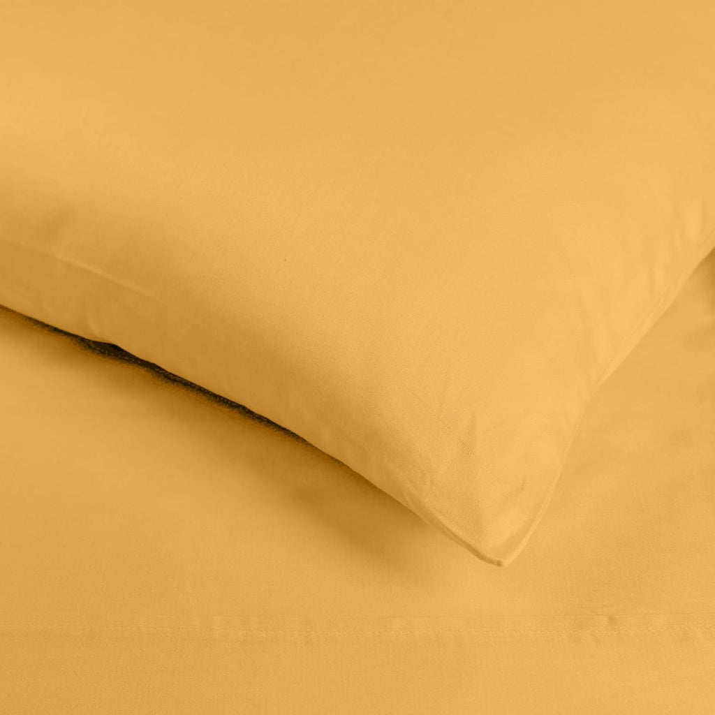 Superior Egyptian Cotton 400 Thread Count Bed Sheet Set, 1 Elastic Deep Pocket Fitted Sheet, 1 Flat Sheet, 2 Pillowcases, Soft Bedding, Luxury Sheets, Sateen Weave, Full Size, Gold