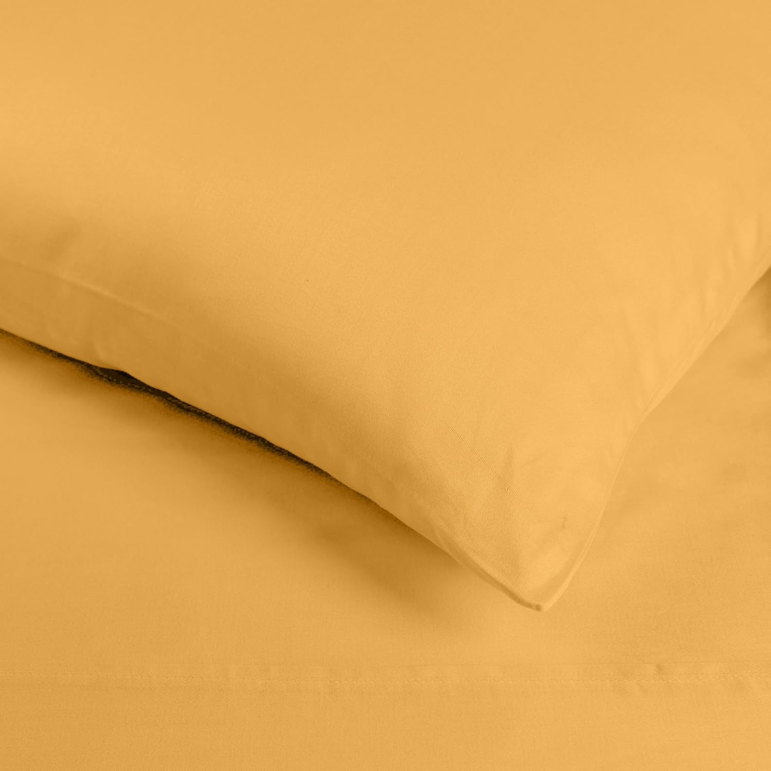 Superior Egyptian Cotton 400 Thread Count Bed Sheet Set, 1 Elastic Deep Pocket Fitted Sheet, 1 Flat Sheet, 2 Pillowcases, Soft Bedding, Luxury Sheets, Sateen Weave, Full Size, Gold