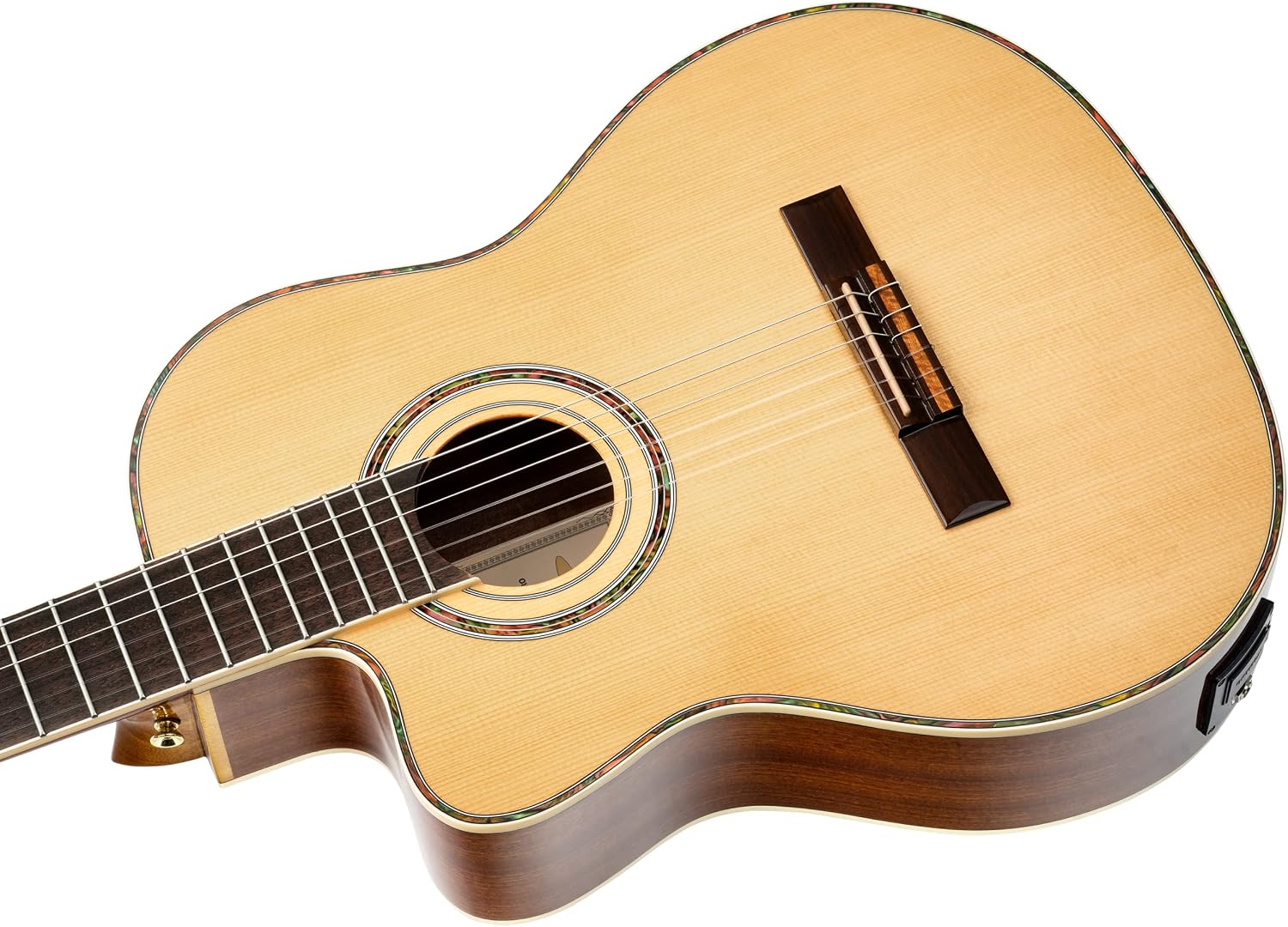 Ortega Guitars 6 String Family Series Pro Left-Handed Solid Top Acoustic-Electric Nylon Classical Guitar w/Bag, Full (RCE141NT-L)
