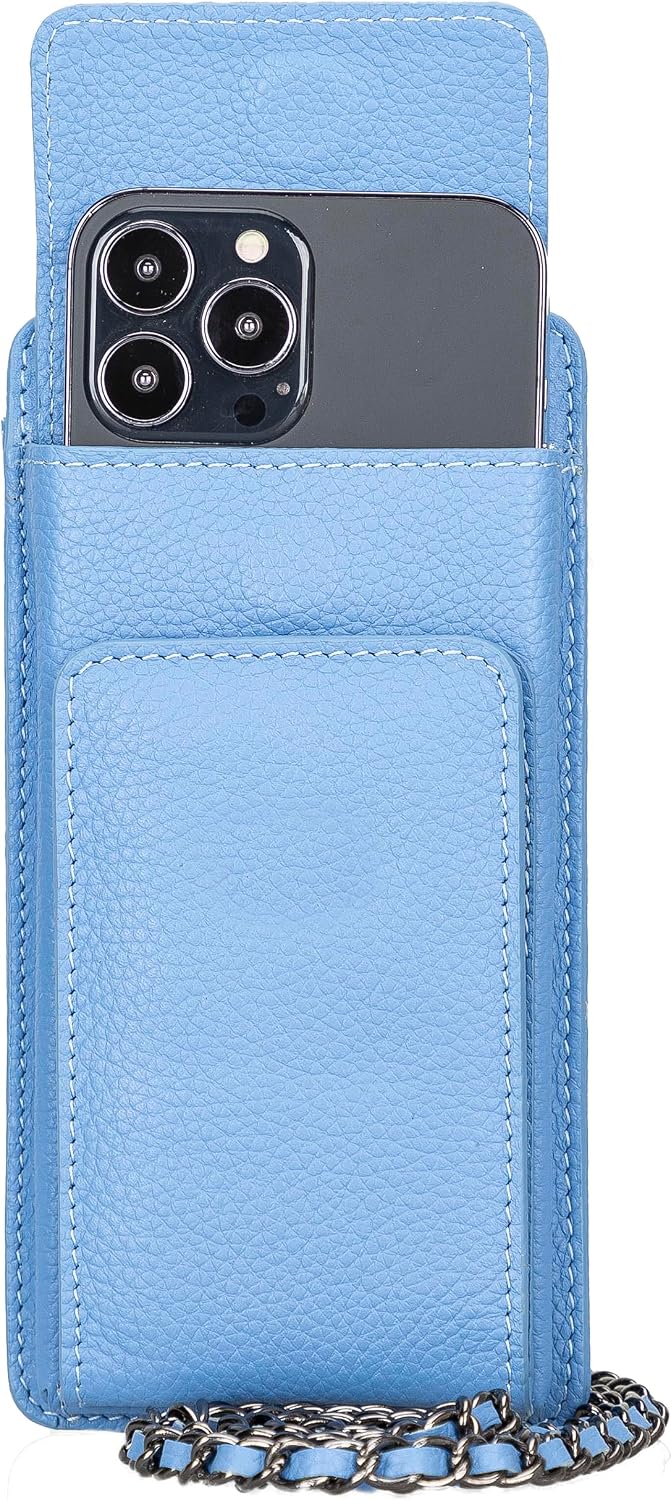 VENOULT Crossbody Wallet Compatible with iPhone 15 Pro MAX / 14 Pro / 13 Pro MAX All Mobile Devices up to 6.9' Zippered Women Purse, Shoulder Bag with Card Holder, Pocket & Chain Strap, Trendy