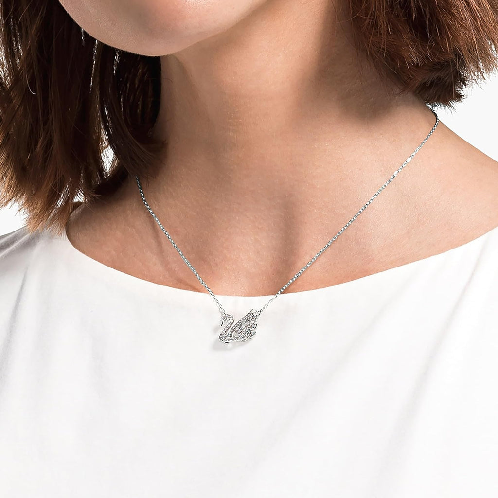Swarovski Dancing Swan Necklace Jewelry Collection, Rhodium Finish