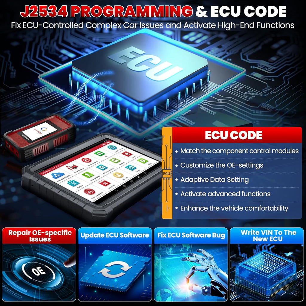 LAUNCH X431 PRO3S+ Elite, 2026 All-in-One Bidirectional Scan Tool with J2534 Protocols, HD Trucks Scanner, Topology Map, 60+Service, ECU Code Full Function Scanner, CANFD/DoIP/D-PDU/FCA, 2 Yrs Update