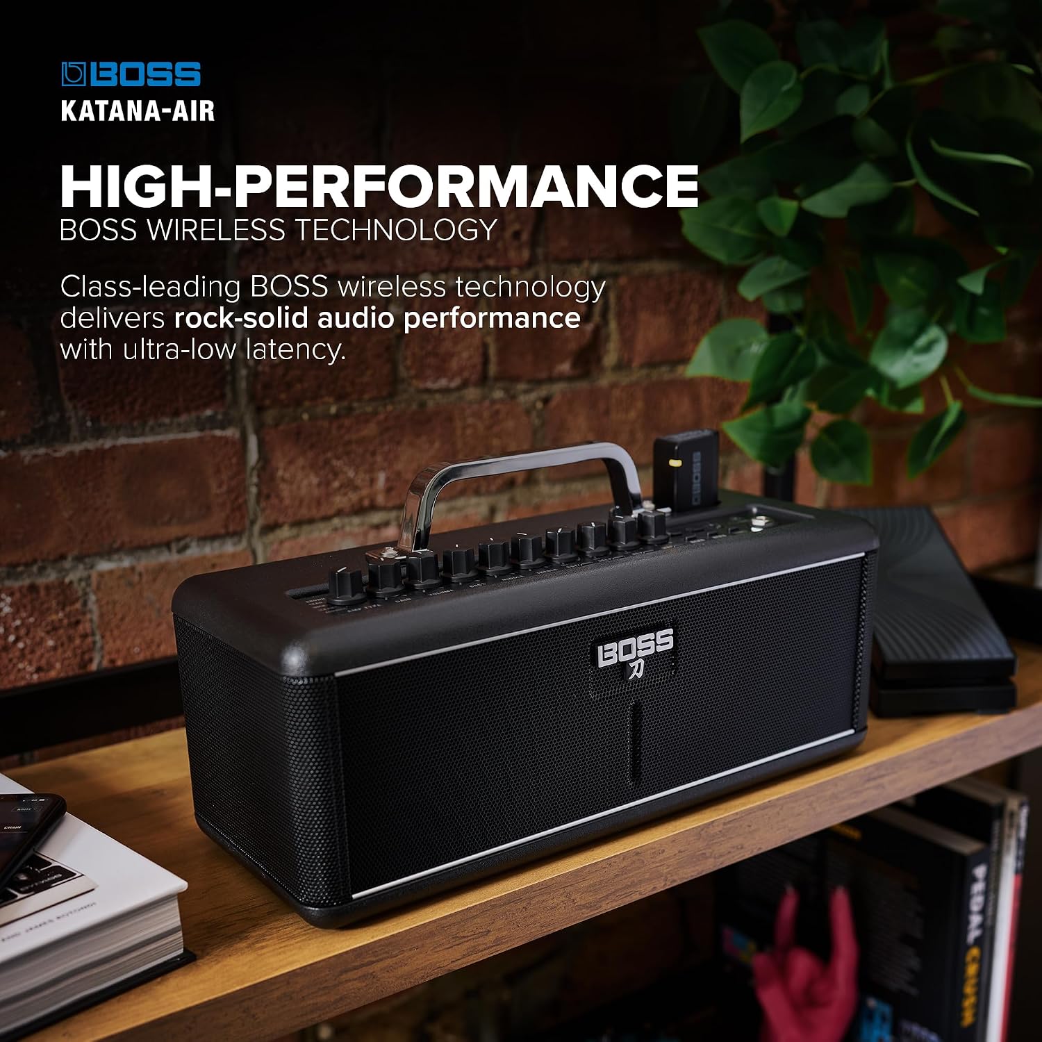 BOSS Katana-Air | Wireless Compact Desktop Amplifier for Guitar, Bass & Acoustic-Electric Guitar & Bass | 5 Amp Characters | Acclaimed Katana Amp & Effect Tones | WL-T Transmitter with Motion Sensing