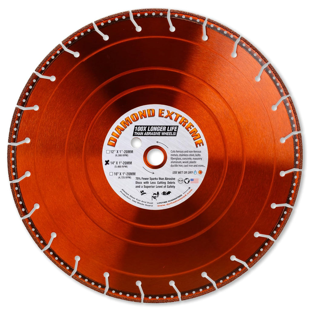 Diamond Extreme Metal Cut Off Wheel 14 Inch, Heavy-Duty All Purpose Metal Cutting Diamond Blade for Rebar, Steel, Iron & More