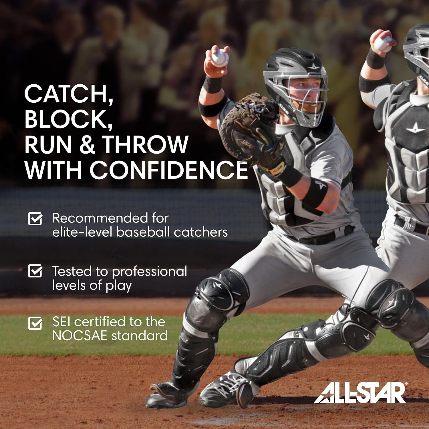 All-Star S7 Axis Ages 9 to 16 - Baseball Catching Equipment Kit (Includes Helmet, Chest Protector, Leg Guards), Meets NOCSAE