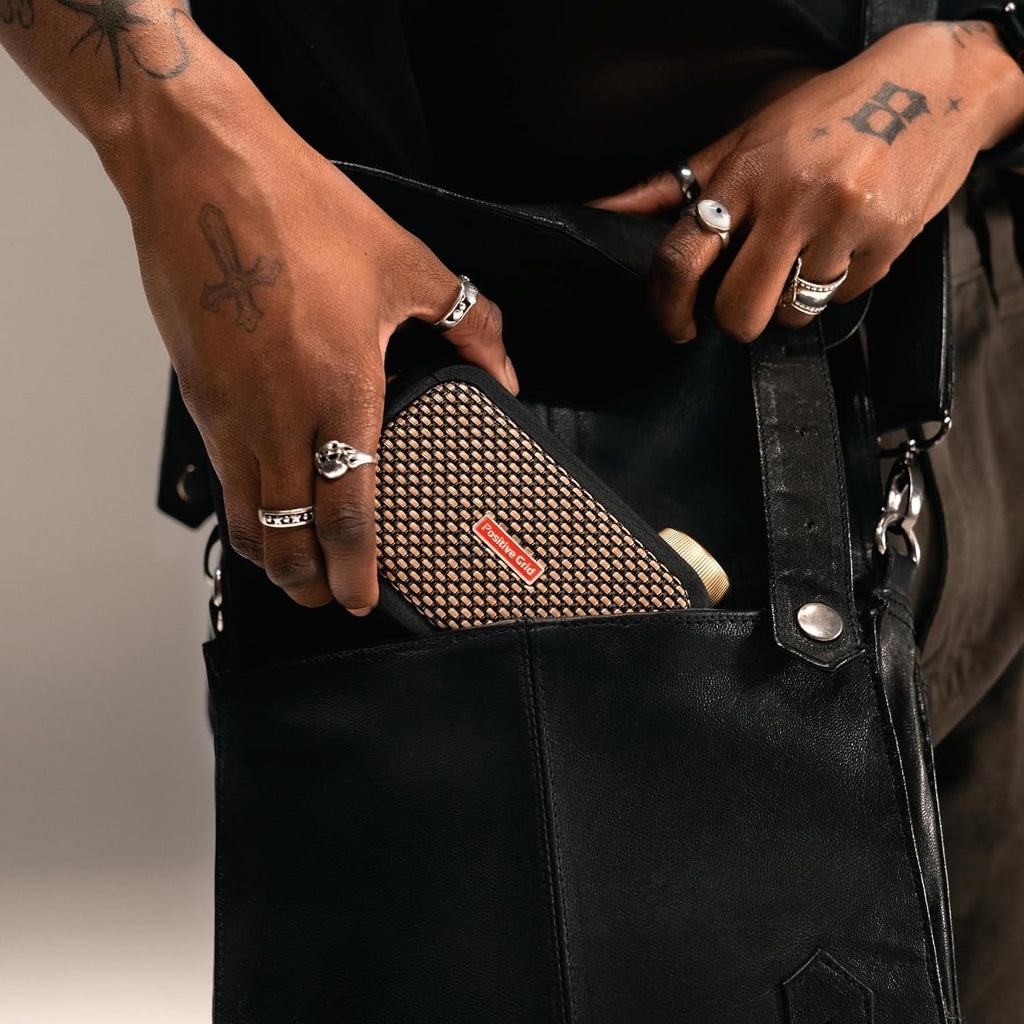Positive Grid Spark GO + Carry Case Bundle – 5W Ultra-Portable Smart Guitar Amp & Bluetooth Speaker with Smart App for Electric Guitar, Acoustic or Bass