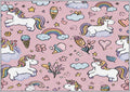 Unicorn Rug 8x12 for Bedroom, Kawaii Ice Cream Rainbow Patterned Living Room Area Rug, Unicorn Kids Boys Girls Room Decor, Washable Soft Thin Carpet with Non Slip Backing, 8 x 12 ft - Lu11694