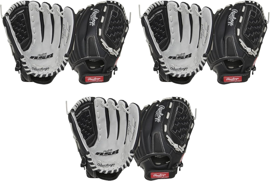 Rawlings, RSB Slowpitch Softball Glove, Left Hand Throw, 12' - Basket Web (Pack of 3)