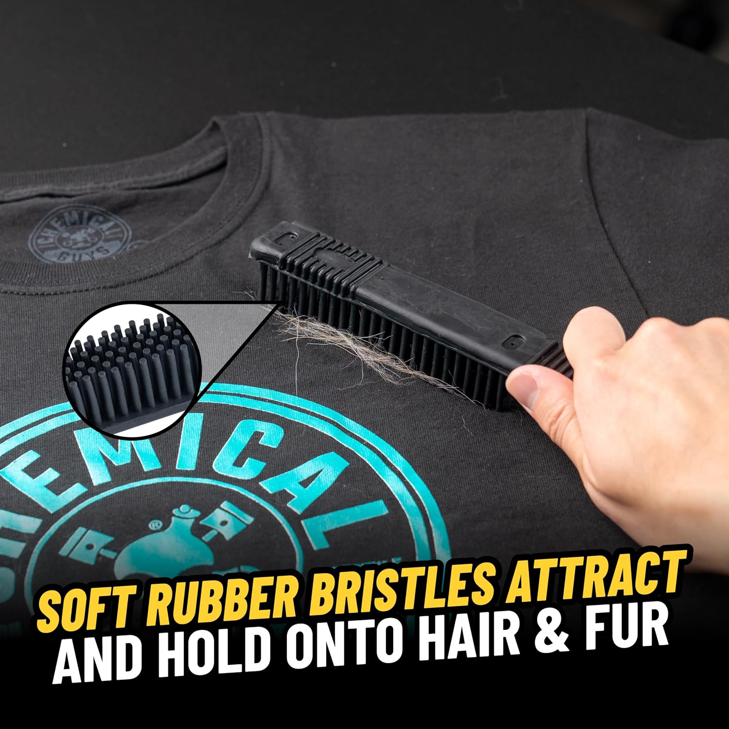 Chemical Guys Professional Rubber Pet Hair Removal Brush – Multi Surface Detailing&Pet Hair Removal Tool for Cars,Trucks,SUVs,RVs&Home – Removes Lint and Debris from Upholstery and Carpet,(Pack of 12)