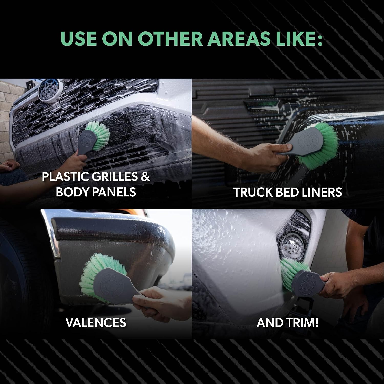 Chemical Guys ACCG08 Wheelie All Exterior Surface and Wheel Brush (Safe for Cars, Trucks, SUVs, RVs, Motorcycles, & More) Green (Pack of 12)