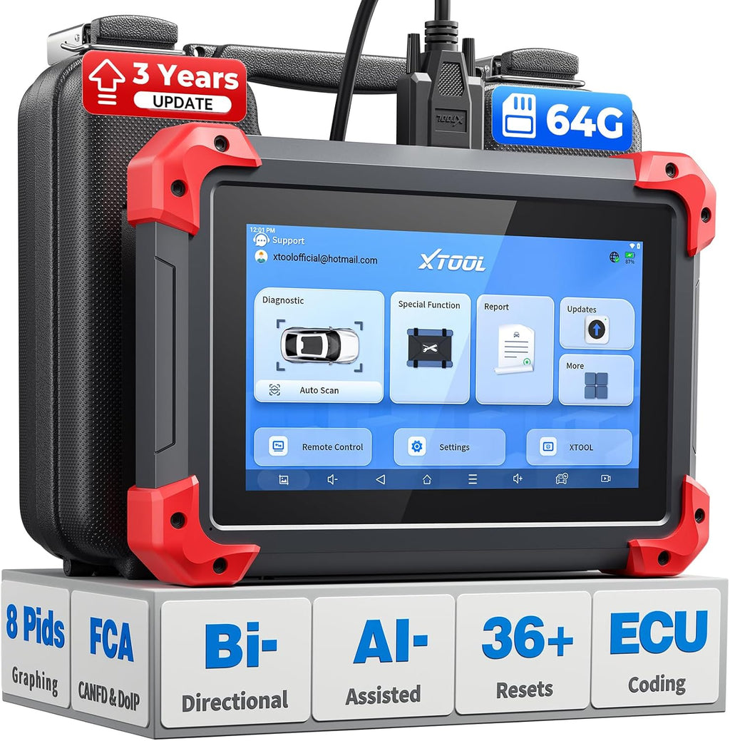 XTOOL D7 Bidirectional Scan Tool: 2026 Ai-Assisted OBD2 Scanner Diagnostic Tool with 36+ Resets, Full System Car Scanner with EPB, Injector Test, Throttle, Crank Sensor Relearn, FCA, CANFD & DoIP