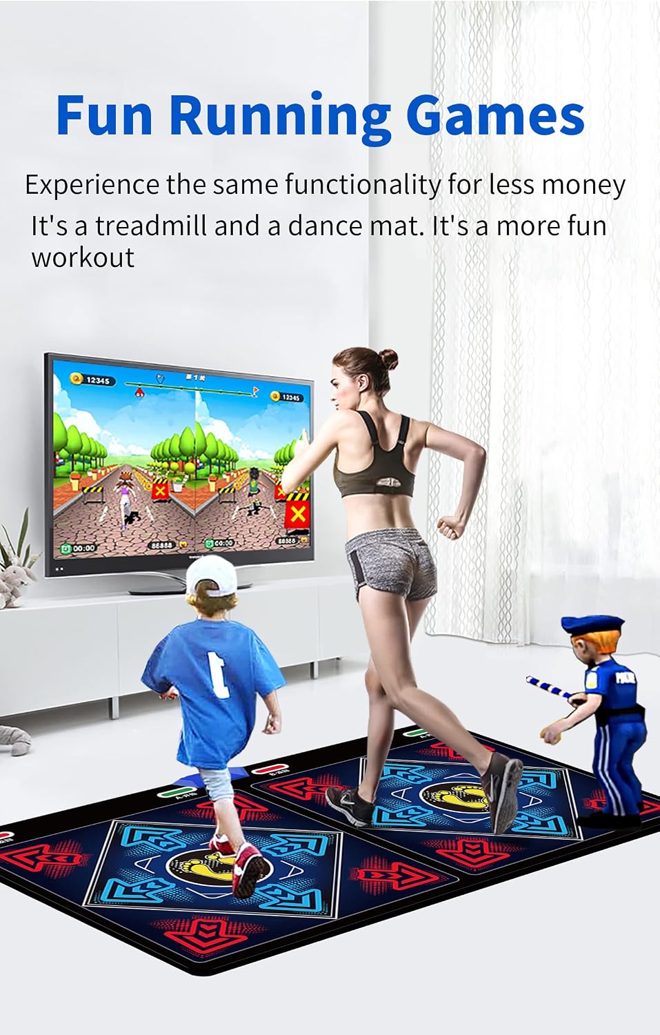 Music Dance Mat for Kids & Adults,Fitness Dance Game Mat for TV Use,64GB Memory Card, 899 Games, 650 Songs & 75 Music Videos,Premium Soft Flannel Material,Home Exercise Gift for Children
