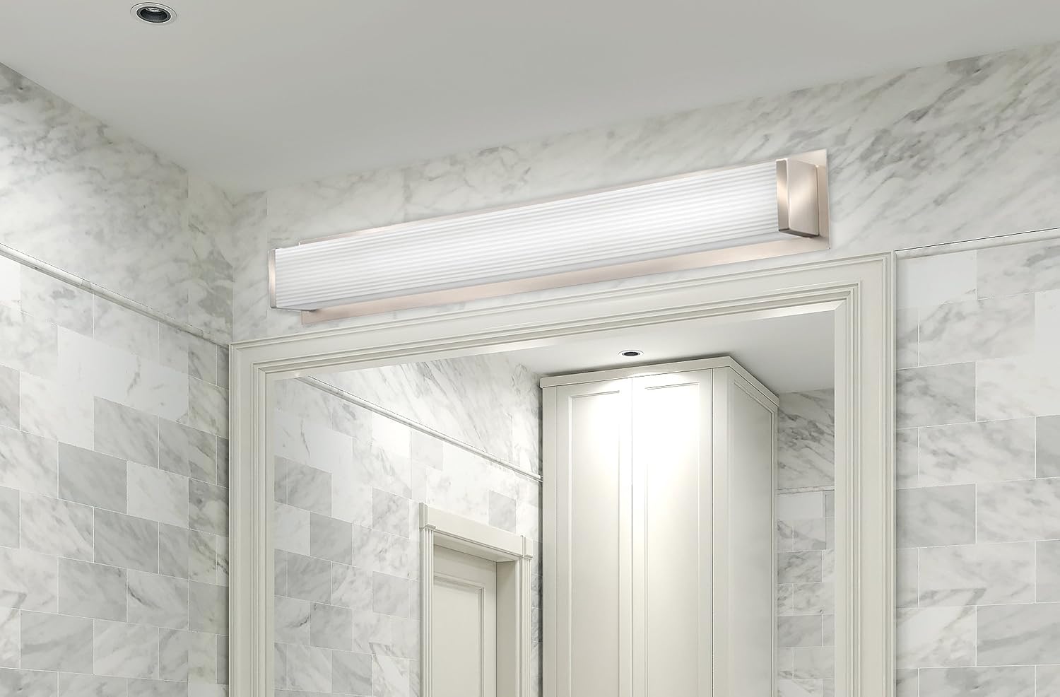 Lithonia Lighting Traditional Square 3K LED Vanity Light, 3-Foot, Brushed Nickel, 36-Inch