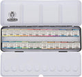 Schmincke - HORADAM AQUARELL color box with 24 finest watercolors, 74424097, black metal box, painting set, premium watercolors, 24 x 1/2 pans
