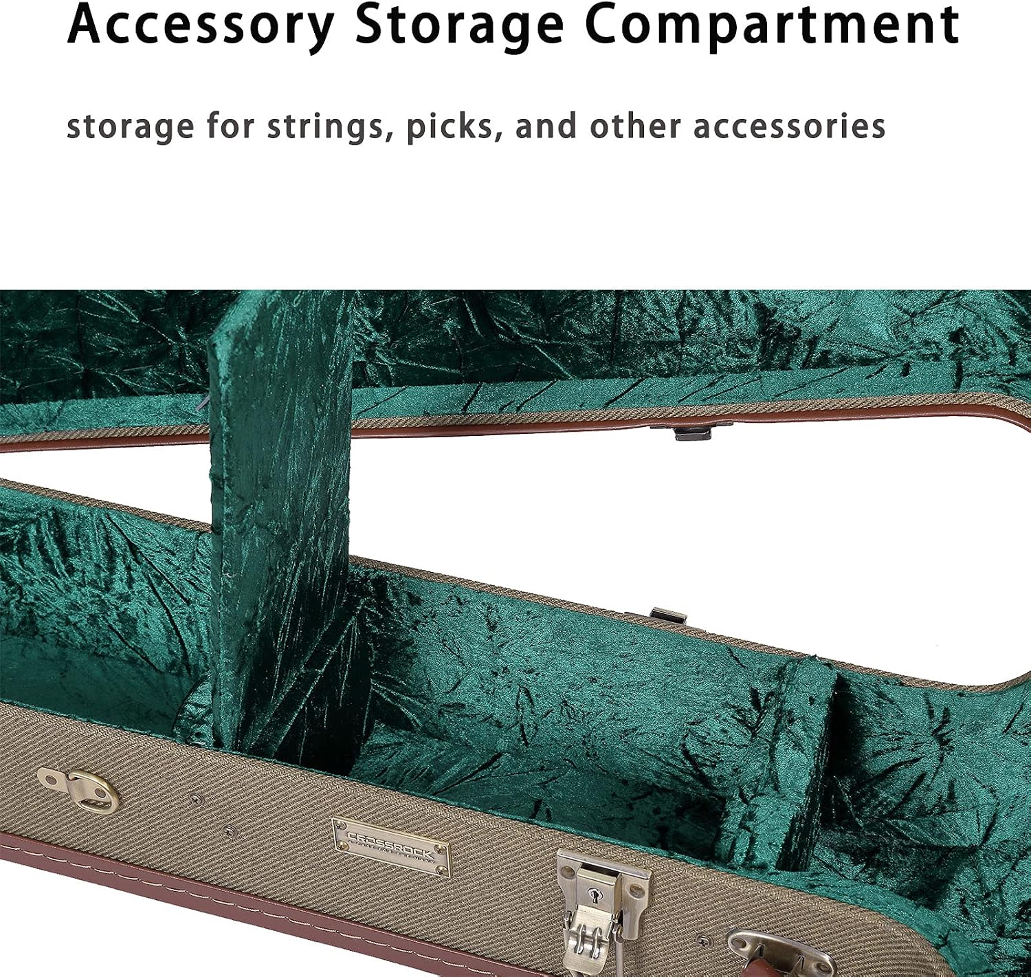 Crossrock Vintage style wood case for Dreadnought Acoustic Guitars with removable shoulder straps-Green(CRW700DGN)