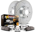 PowerStop Front Brake Kit For Chrysler Aspen 2007-09 |Dodge Durango 2007-09 |Ram 1500 2006-18 - Truck & Tow Carbon Fiber Ceramic Brake Pads + Drilled & Slotted Rotors Upgrade, K2163-36