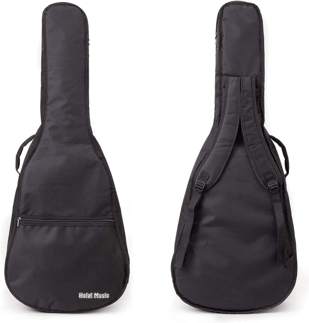Classical Guitar 4/4, Full Size 39 Inch Wooden Guitar with Soft Nylon Strings by Hola! Music, Natural Gloss Finish - FREE Padded Gig Bag Included