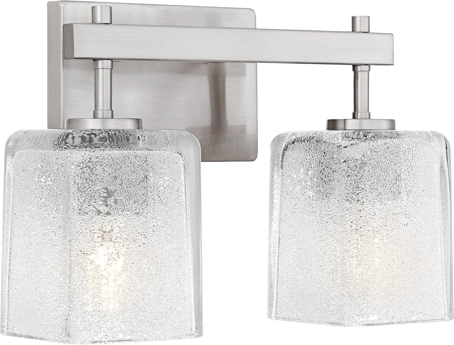 Quoizel Brenthouse Bath Vanity Light, 13.5 Inch 2-Light Bathroom Fixture, Brushed Nickel Modern Industrial Light, 100W Max, for Bathroom, Bedroom or Kitchen