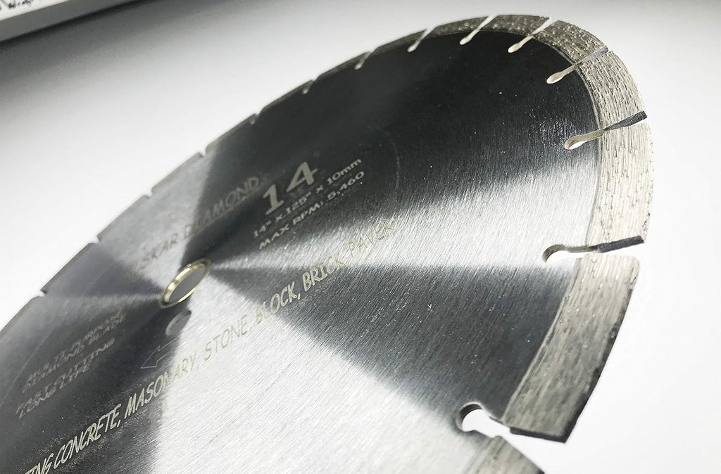 (5 Pack) ALSKAR DIAMOND ADLSS 14 inch Dry or Wet Cutting General Purpose Segmented High Speed Diamond Saw Blades for Concrete Stone Brick Masonry (14' - 5 pcs)