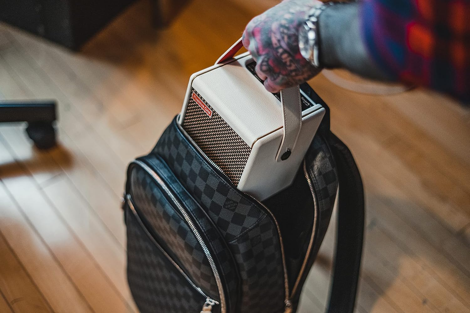 Positive Grid Spark MINI 10W Small Smart Guitar Amp & Bluetooth Speaker | Portable Sound for Guitar Playing at Home or On the Go | Pearl