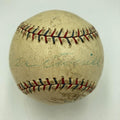 Earl Averill 1929 Rookie Single Signed AL Game Used Baseball PSA/DNA LOA - MLB Autographed Game Used Bases