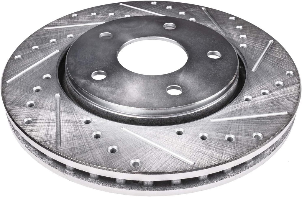 Detroit Axle - Brake Rotors for 2017 Land Rover Discovery 2014-2017 Range Rover Sport, Drilled and Slotted Disc Brake Rotors Replacement : 14.17 inch Front and 13.78' inch Rear Rotor