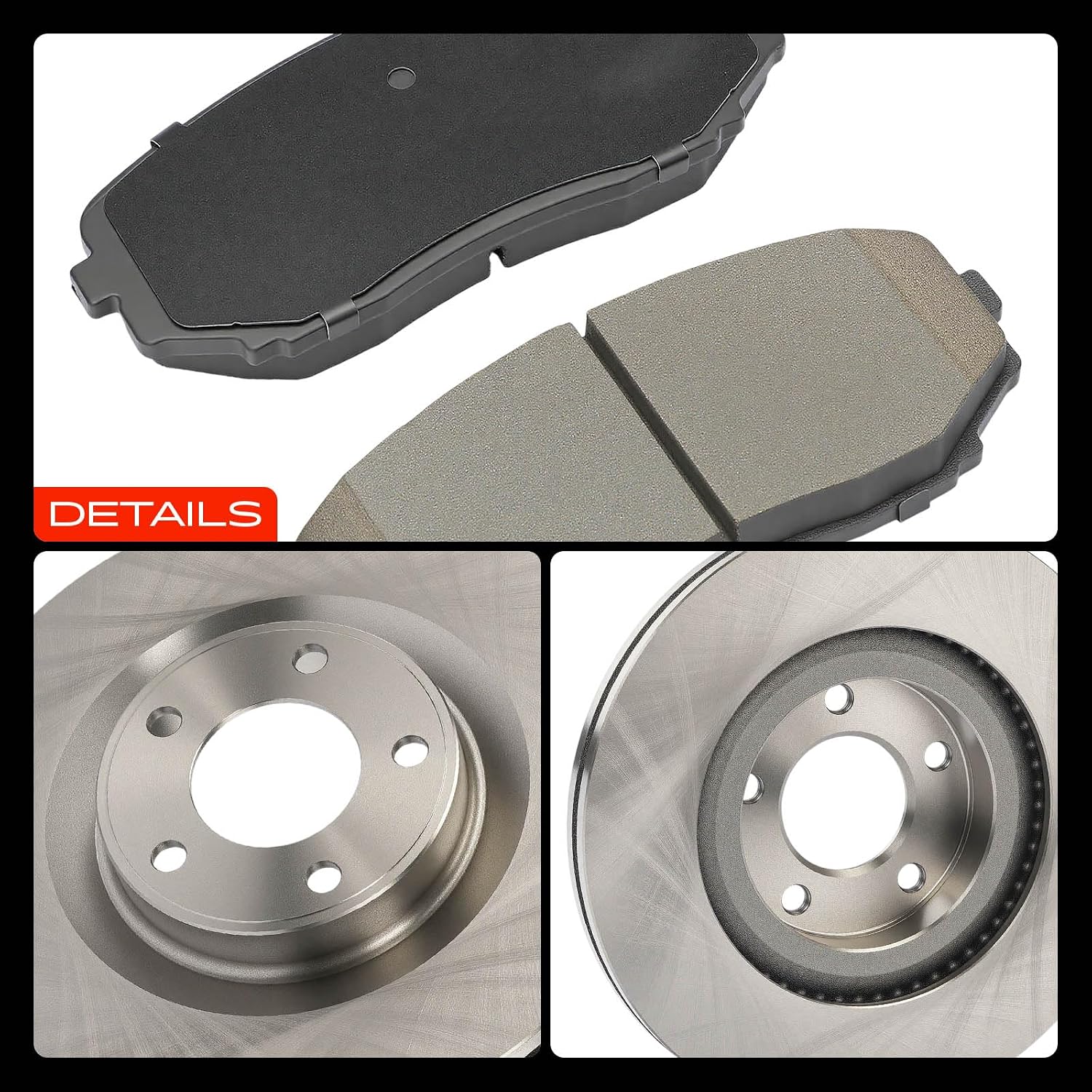 A-Premium 12.6 inch (320mm) Front Vented Disc Brake Rotors + Ceramic Pads Kit Compatible with Select Ford and Lincoln Models - Edge 2007-2014, MKX 2007-2015, 6-PC Set
