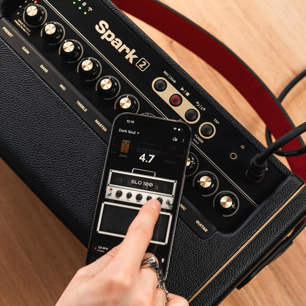 Positive Grid Spark 2 50W Smart Guitar Practice Amp & Bluetooth Speaker with Built-in Looper, AI Features & Smart App for Electric, Acoustic, & Bass Guitar