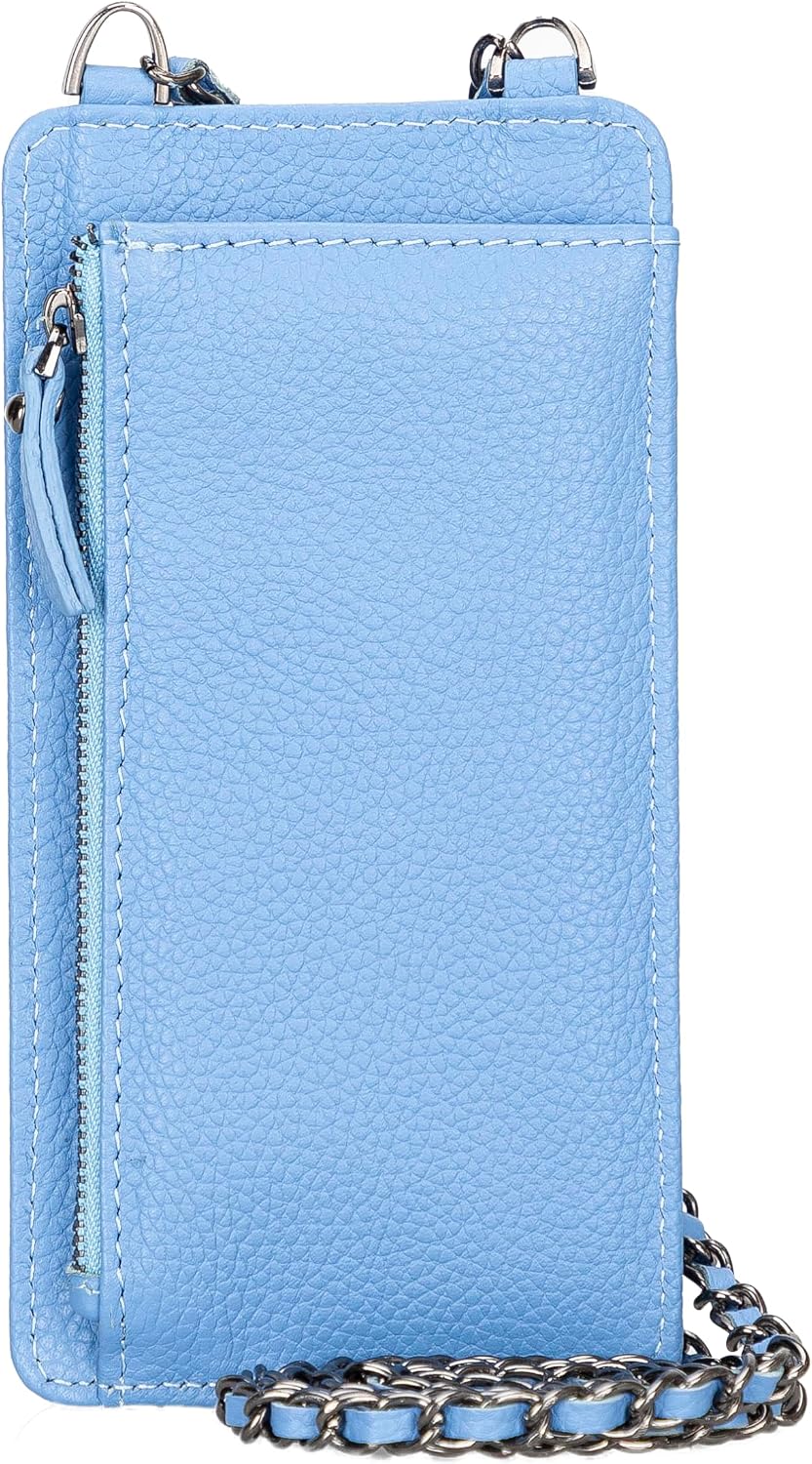 VENOULT Crossbody Wallet Compatible with iPhone 15 Pro MAX / 14 Pro / 13 Pro MAX All Mobile Devices up to 6.9' Zippered Women Purse, Shoulder Bag with Card Holder, Pocket & Chain Strap, Trendy