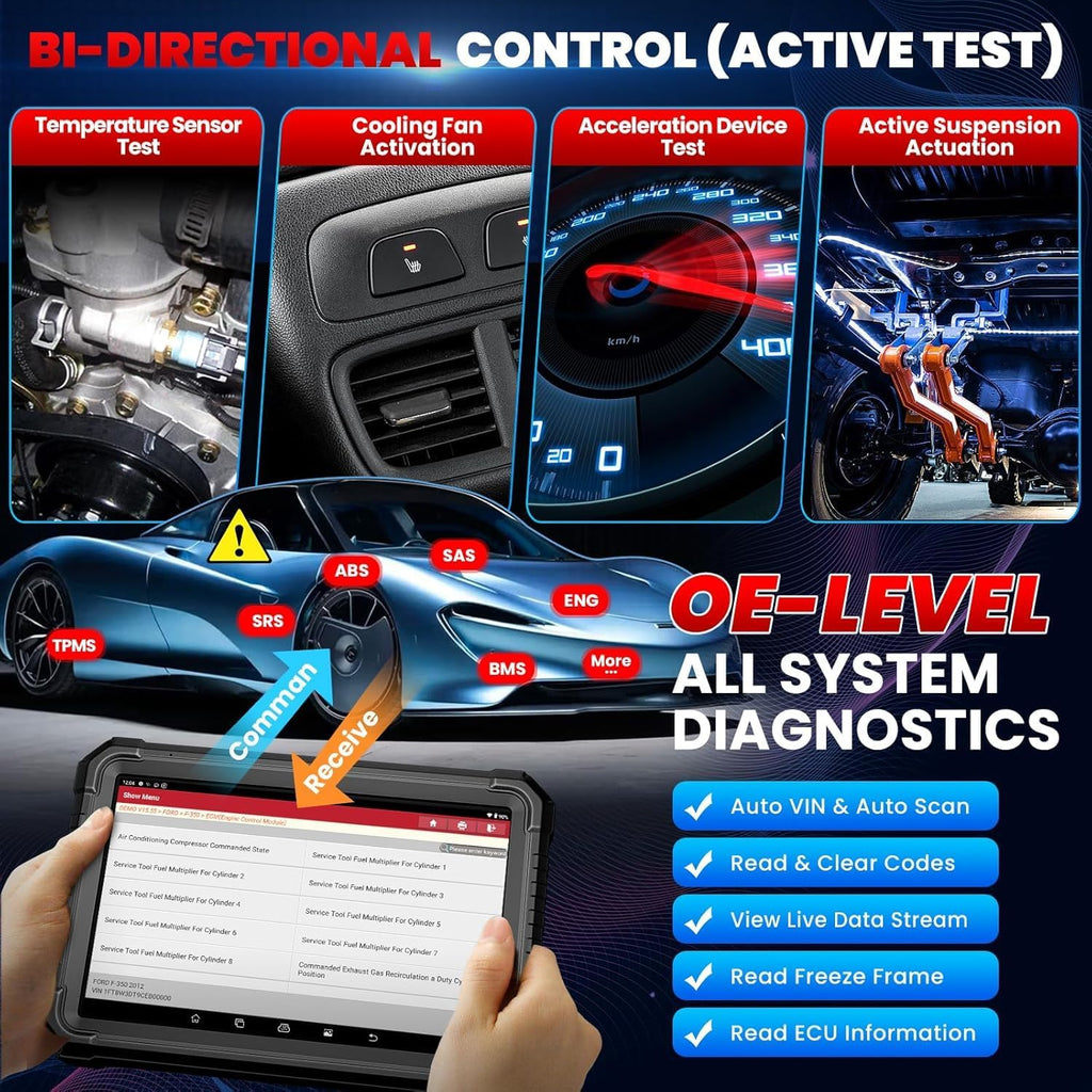 LAUNCH X431 PRO3S+ Elite, 2026 All-in-One Bidirectional Scan Tool with J2534 Protocols, HD Trucks Scanner, Topology Map, 60+Service, ECU Code Full Function Scanner, CANFD/DoIP/D-PDU/FCA, 2 Yrs Update