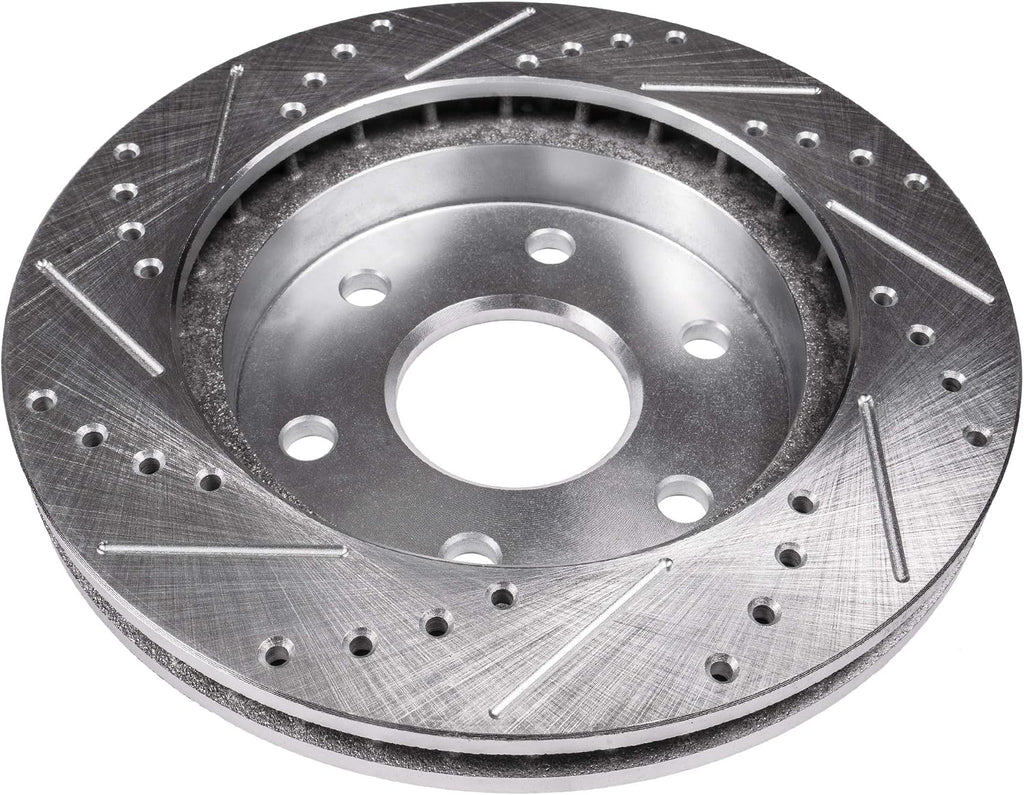Detroit Axle - Brake Rotors for 2017 2018 2019 2020 2021 2022 2023 2024 Nissan TITAN Drilled and Slotted Disc Brake Rotors Replacement : 13.78' inch Front and 13.58' inch Rear Rotors
