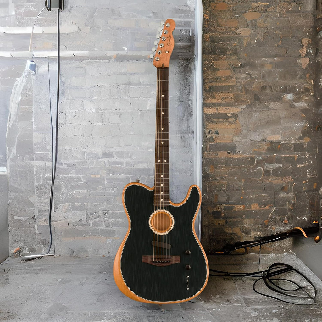 Fender Acoustasonic Player Telecaster Acoustic Electric Guitar, with 2-Year Warranty, Brushed Black, Rosewood Fingerboard, with Gig Bag