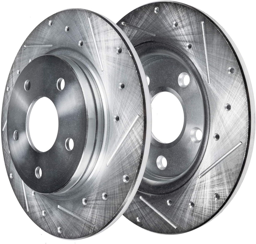Detroit Axle - 8pc Brake Kit for 2013-2025 Nissan Altima, Front and Rear Drilled Slotted Disc Brake Rotors Ceramic Brakes Pads Replacement: 11.65' inch Front and 11.46' inch Rear Rotor