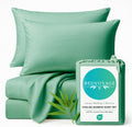 BedVoyage - Viscose from Bamboo Split King Size Sheets Set - Luxury 5pc King Sheet Set - Cooling Bed Sheets 18' Deep Pocket - Ultra Soft Sheet and Pillowcase Sets - Seaglass