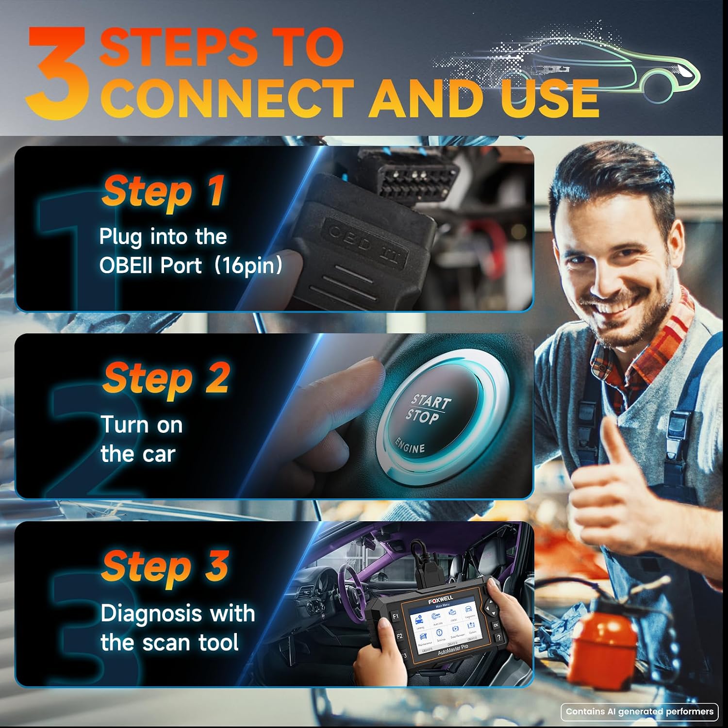 Upgrade of NT604, 2026 FOXWELL NT614 Elite OBD2 Scanner with 5 Resets (ABS Bleeding, EPB, Oil, SAS, Throttle), 4 Systems Code Reader, WiFi Update, AutoVIN, Live Data Car Scanner for DIY Mechanics
