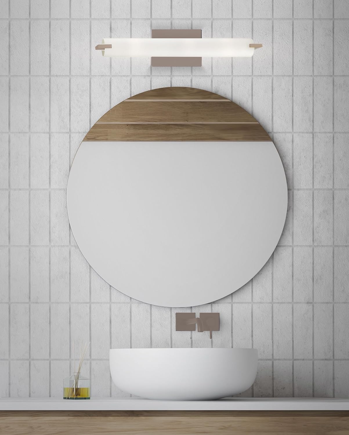 GEORGE KOVACS P5044-084 Tube Wall Sconce, 3-Light, 180 Total Watts, 4.75-in H x 20.5-in W, Brushed Nickel