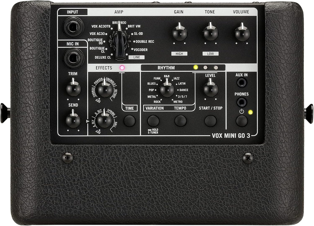 Vox Mini Go 3 1x5 inch 3-watt Portable Modeling Guitar Amplifier Combo w/ 9 Amp Voices, 8 FX Types, and USB Battery Power