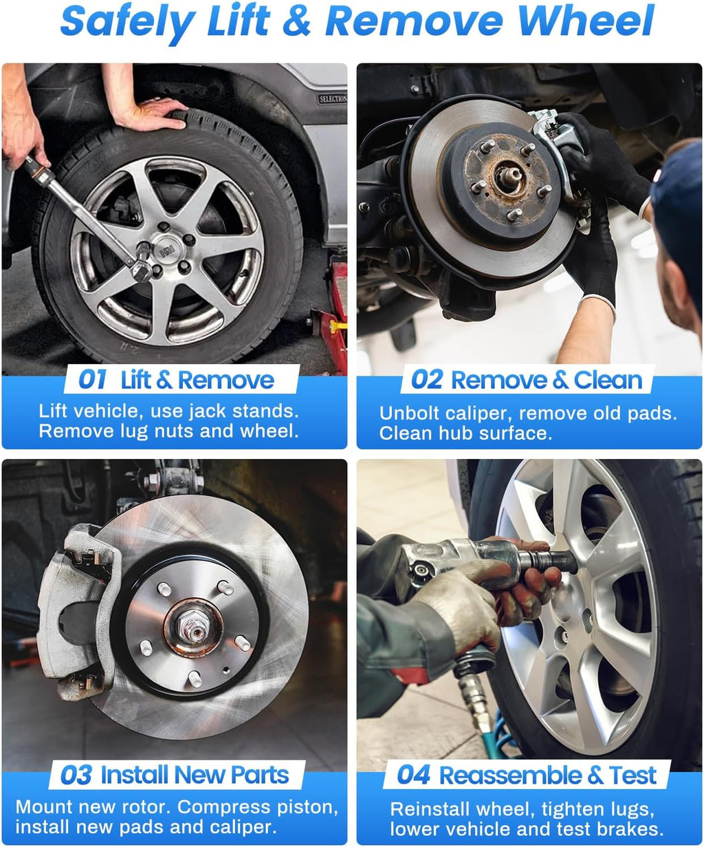 Anpulsero Front Automotive Replacement Brake Kit, Drilled Slotted Brake Rotors Brake Pads Compatible with 2011-2015 Hyundai Sonata, 2011-2016 Kia Optima|Brake Pads and Rotors Kit |300mm(11.8in)