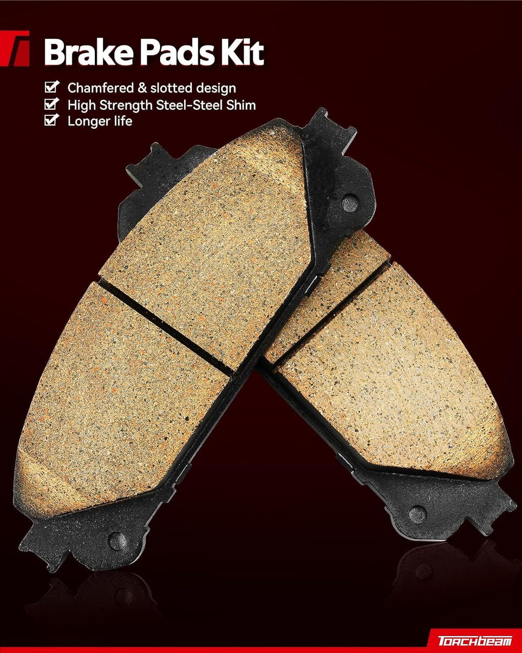 Torchbeam Front Geomet Drilled & Slotted Brake Rotor & Ceramic Brake Pads Kit Replacement 55174+D1421 Fit for 9-5,Equinox, Impala, LaCrosse, Malibu, Malibu Limited, Regal, Terrain