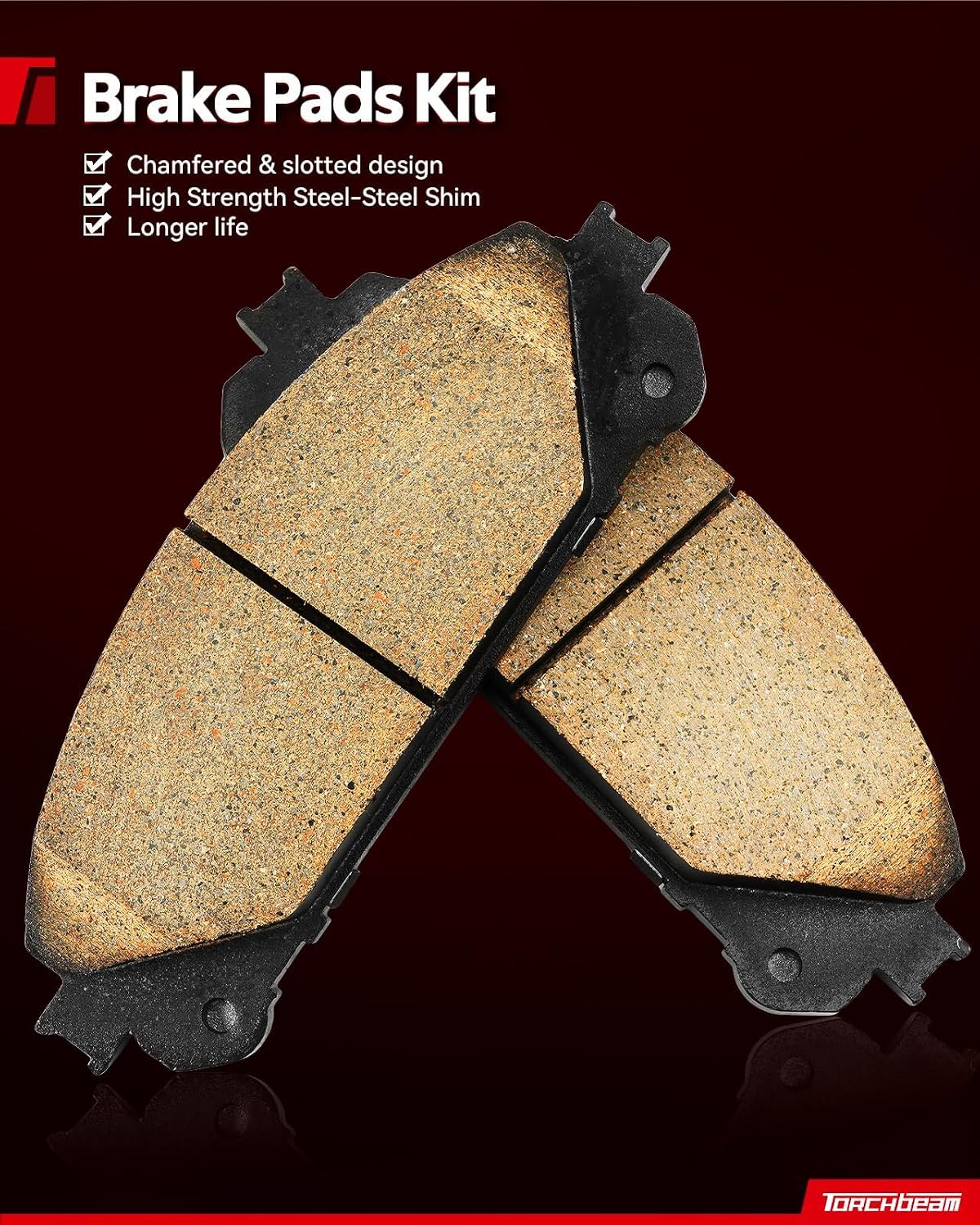 Torchbeam Front Geomet Drilled & Slotted Brake Rotor & Ceramic Brake Pads Kit Replacement 55174+D1421 Fit for 9-5,Equinox, Impala, LaCrosse, Malibu, Malibu Limited, Regal, Terrain